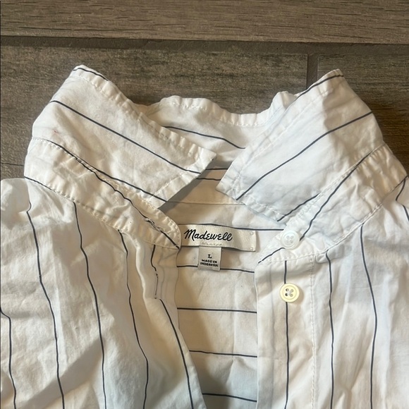 Madewell White Long Sleeve Mandarin Collar Shirt - Picture 3 of 8